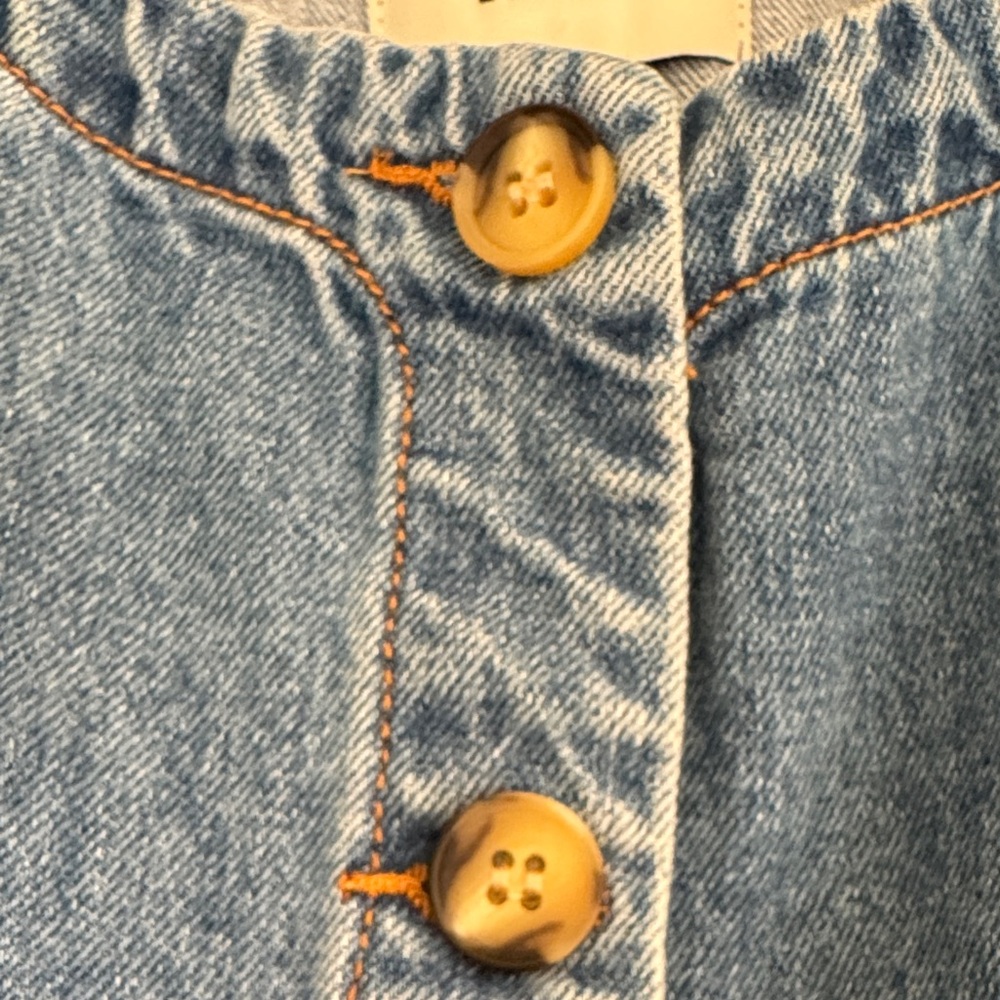 Velvet Heart Blue Denim Vest with Button Accents - Picture 3 of 8